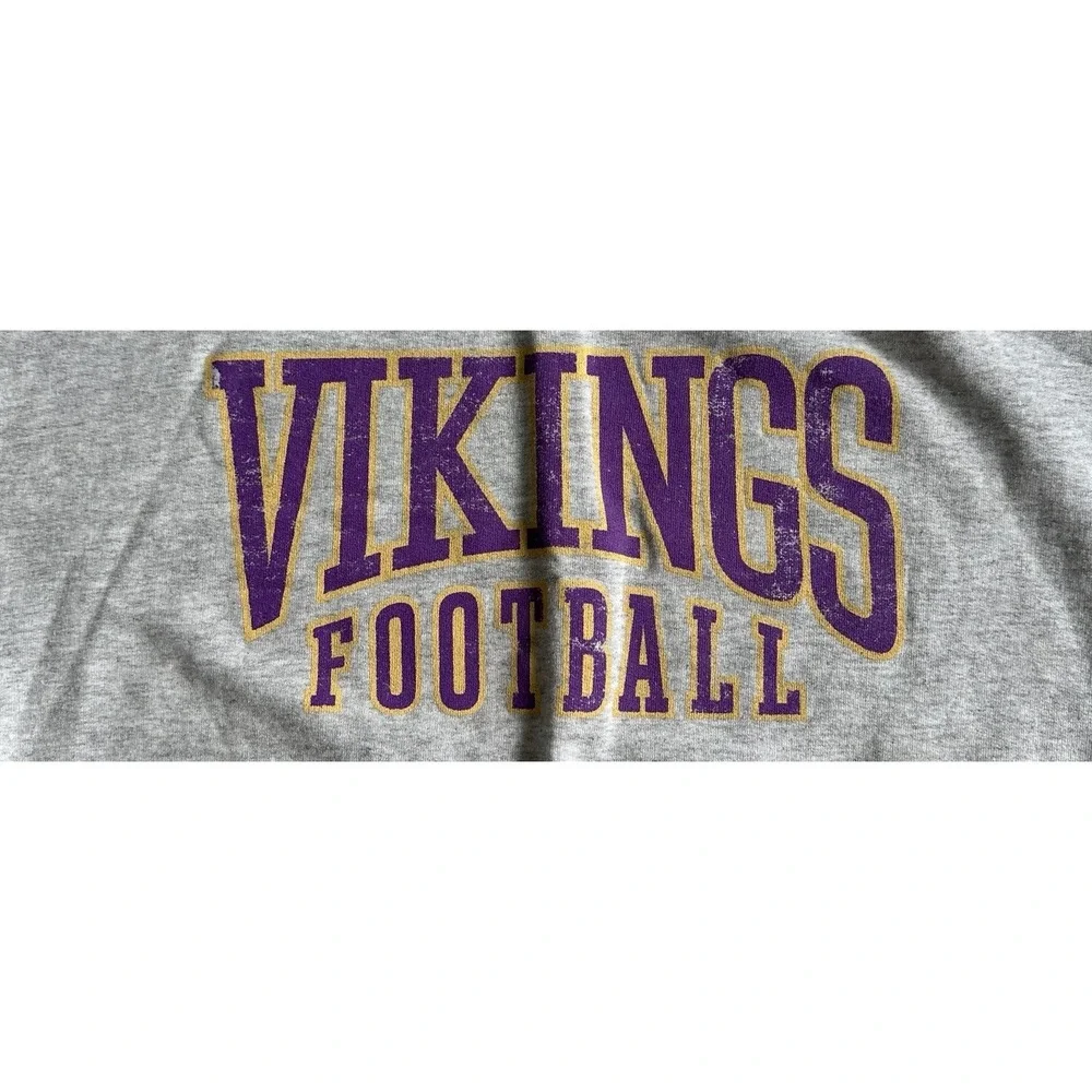 Jerzees Minnesota Vikings Crewneck Sweatshirt Size Large Gray Unisex